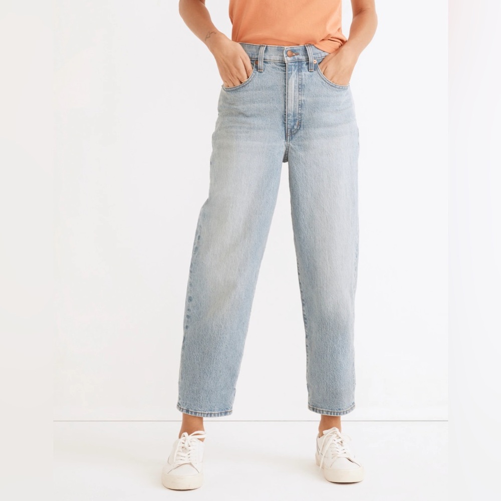 Madewell Balloon Jeans in Whistler Wash Denim Size 26 ND533 Barrel Lantern
